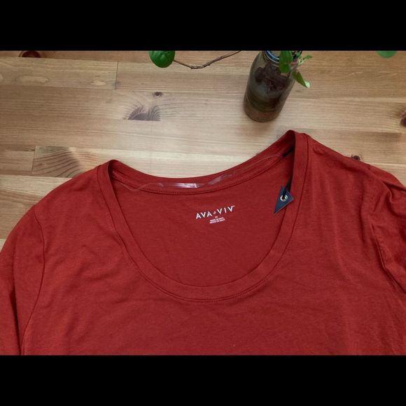 Ava & Viv Long Sleeve Scoop Neck Relaxed Fit Pullover Top Size 2X New With Tags - Picture 4 of 10